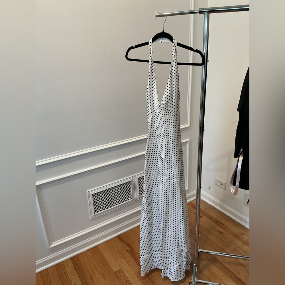 Reformation Delilah Linen Halterneck Maxi Dress